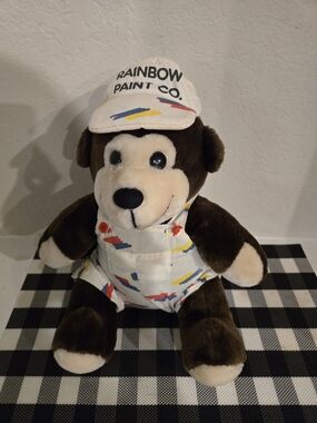 Brown Plush MONKEY in Painter Outfit